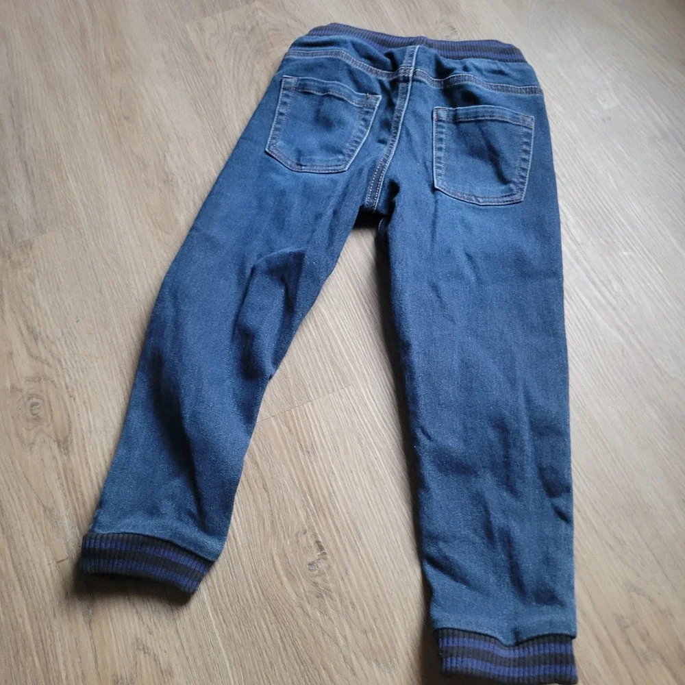 Maximus Rex Denim Joggers Boys Size 6 Blue Knit Waist Cuffs Stretch Play Jeans